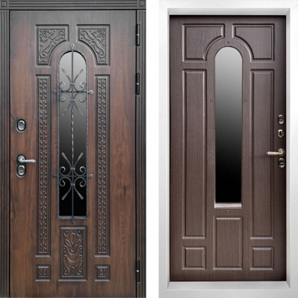 Входная дверь Termo-Door Лацио Дуб - Белый Короб Изнутри Венге