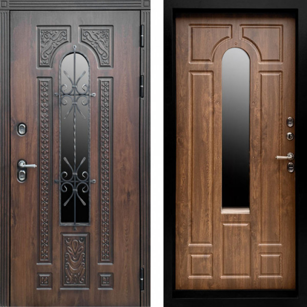 Входная дверь Termo-Door Лацио Дуб - Черный Короб Изнутри Дуб