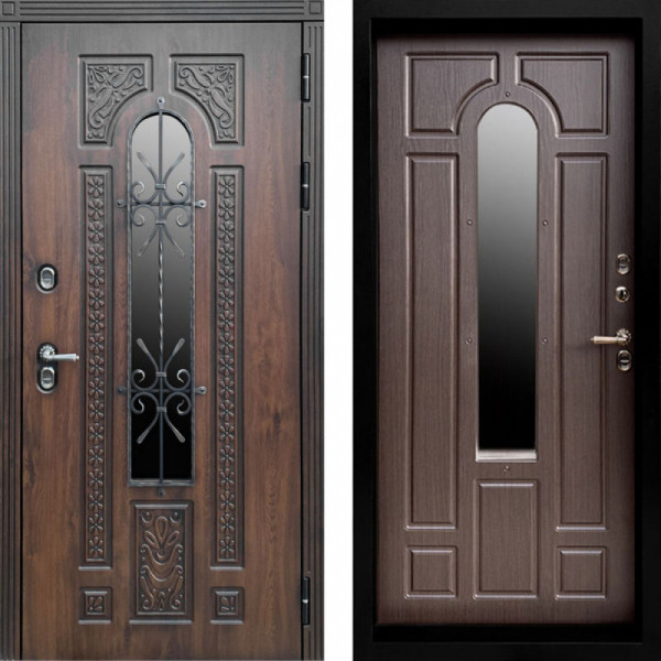 Входная дверь Termo-Door Лацио Дуб - Черный Короб Изнутри Венге