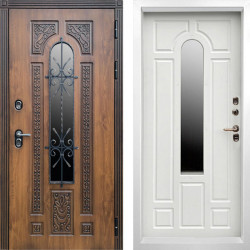 Входная дверь Termo-Door Лацио Орех - Белый Короб Изнутри Белый софт