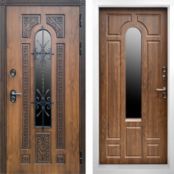 Входная дверь Termo-Door Лацио Орех - Белый Короб Изнутри Дуб