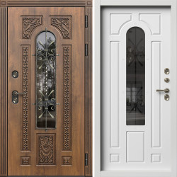 Входная дверь Termo-Door Лацио Орех - Белый Короб Изнутри софт