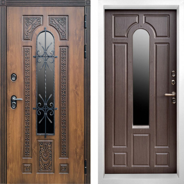 Входная дверь Termo-Door Лацио Орех - Белый Короб Изнутри Венге