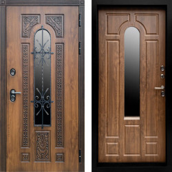 Входная дверь Termo-Door Лацио Орех - Черный Короб Изнутри Дуб