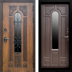 Входная дверь Termo-Door Лацио Орех - Черный Короб Изнутри Венге