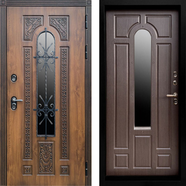 Входная дверь Termo-Door Лацио Орех - Черный Короб Изнутри Венге