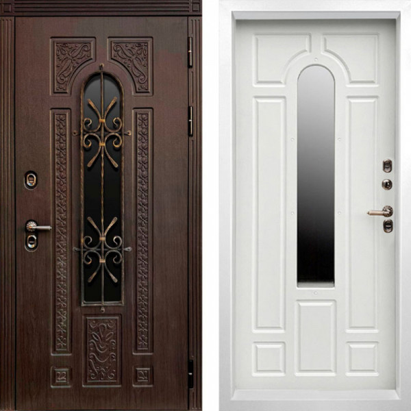 Входная дверь Termo-Door Лацио Венге - Белый Короб Изнутри Белый софт