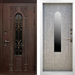 Входная дверь Termo-Door Лацио Венге - Белый Короб Изнутри Бетон светлый