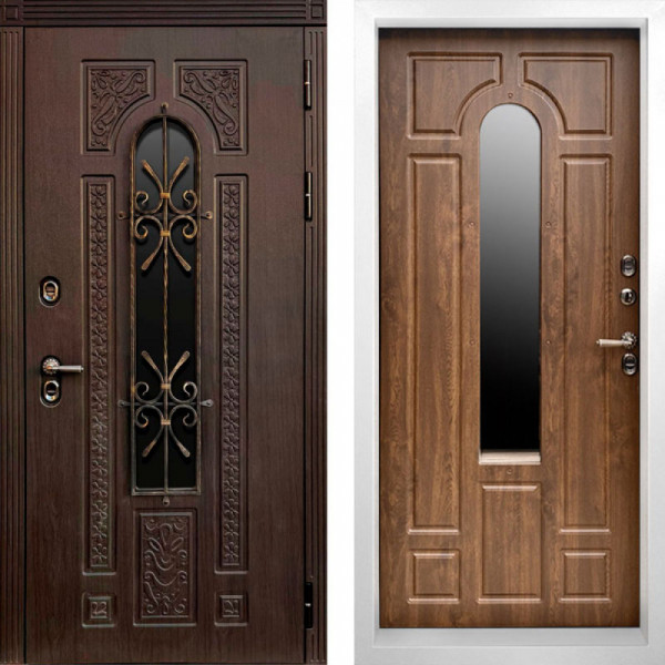 Входная дверь Termo-Door Лацио Венге - Белый Короб Изнутри Дуб