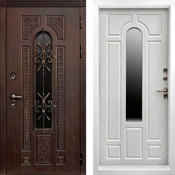 Входная дверь Termo-Door Лацио Венге - Белый Короб Изнутри Лиственница