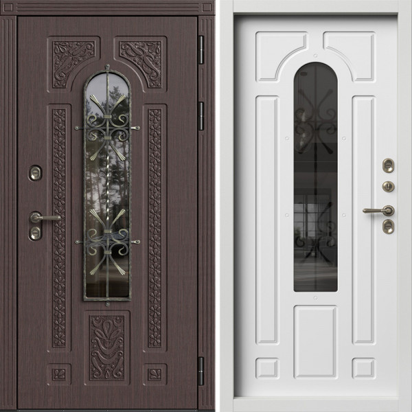 Входная дверь Termo-Door Лацио Венге - Белый Короб Изнутри софт