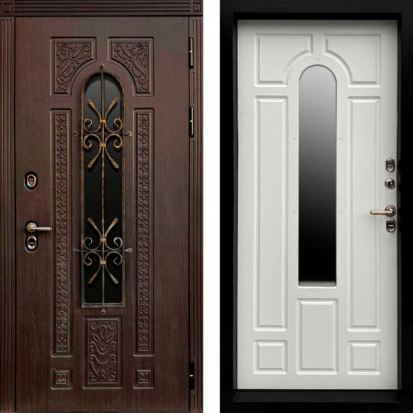 Входная дверь Termo-Door Лацио Венге - Черный Короб Изнутри Белый софт