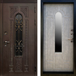 Входная дверь Termo-Door Лацио Венге - Черный Короб Изнутри Бетон светлый