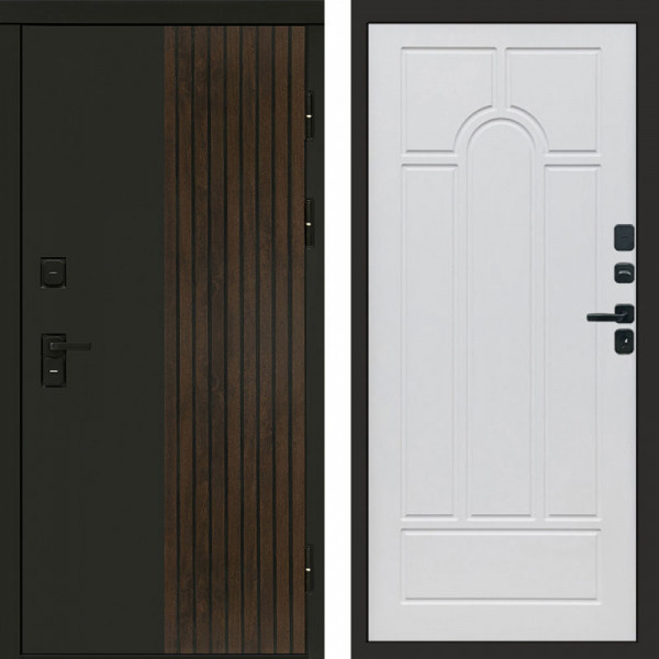 Входная дверь Termo-Door Премиум Форт Дуб - Арка белое дерево