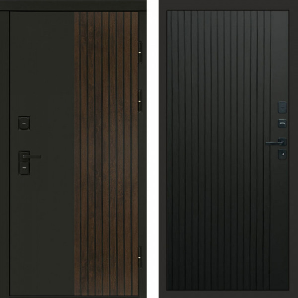 Входная дверь Termo-Door Премиум Форт Дуб - Flat Черный кварц