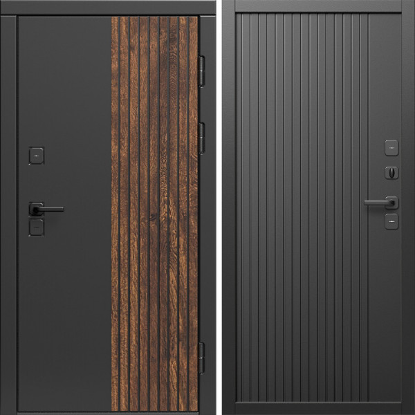 Входная дверь Termo-Door Премиум Форт Дуб - Флэт Черный кварц