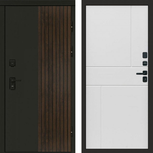 Входная дверь Termo-Door Премиум Форт Дуб - Горизонт белый