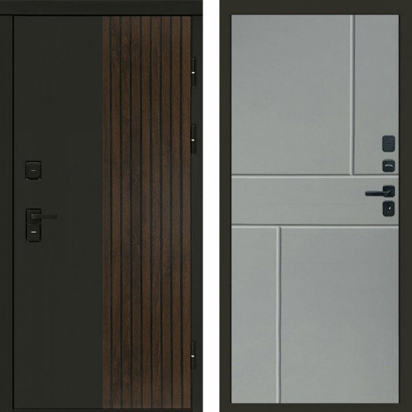 Входная дверь Termo-Door Премиум Форт Дуб - Горизонт Grey софт