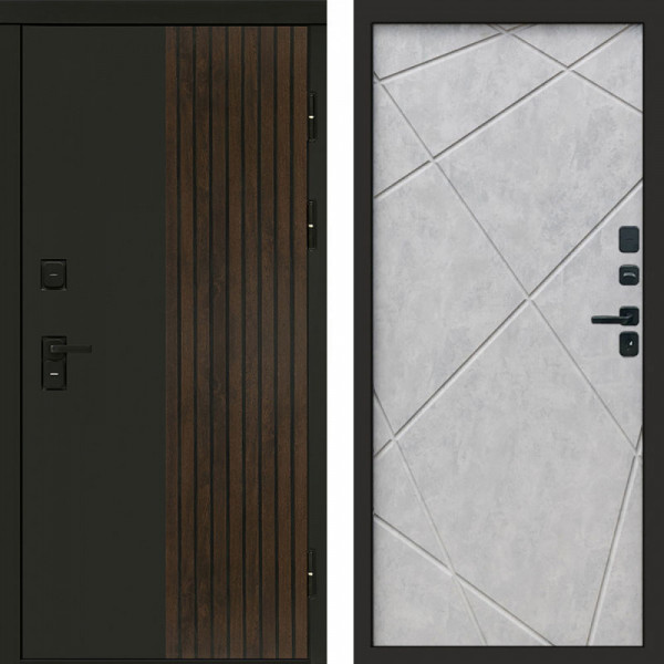 Входная дверь Termo-Door Премиум Форт Дуб - Лучи бетон светлый