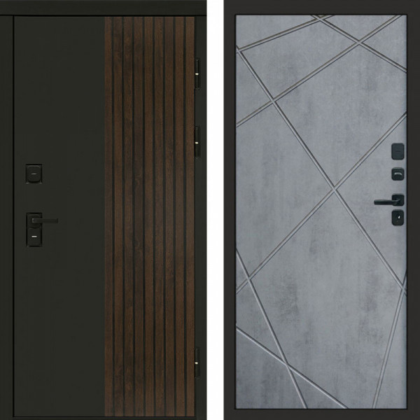 Входная дверь Termo-Door Премиум Форт Дуб - Лучи бетон темный