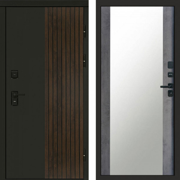 Входная дверь Termo-Door Премиум Форт Дуб - Зеркало бетон темный