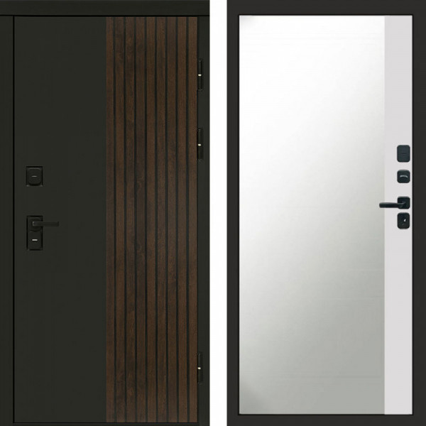 Входная дверь Termo-Door Премиум Форт Дуб - Зеркало Фацет Белый софт