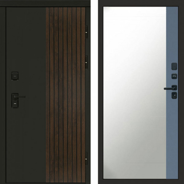 Входная дверь Termo-Door Премиум Форт Дуб - Зеркало Фацет Grey софт