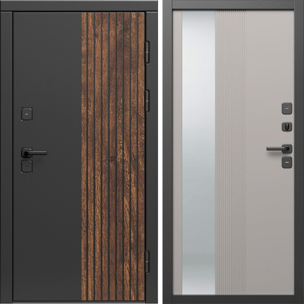 Входная дверь Termo-Door Премиум Форт Дуб - Зеркало Люмис Капучино