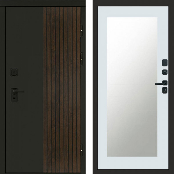 Входная дверь Termo-Door Премиум Форт Дуб - Зеркало Триумф Белый софт