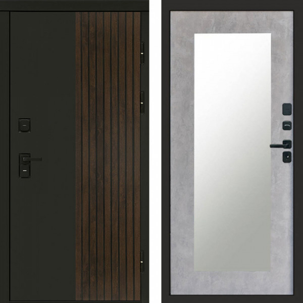 Входная дверь Termo-Door Премиум Форт Дуб - Зеркало Триумф бетон светлый