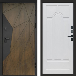 Входная дверь Termo-Door Премиум Геометрия Дуб - Арка белое дерево