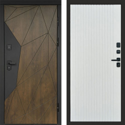 Входная дверь Termo-Door Премиум Геометрия Дуб - Flat Белый софт