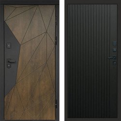 Входная дверь Termo-Door Премиум Геометрия Дуб - Flat Черный кварц
