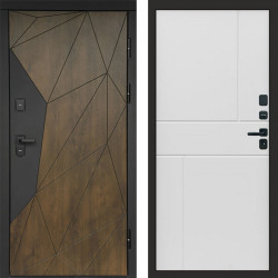 Входная дверь Termo-Door Премиум Геометрия Дуб - Горизонт белый