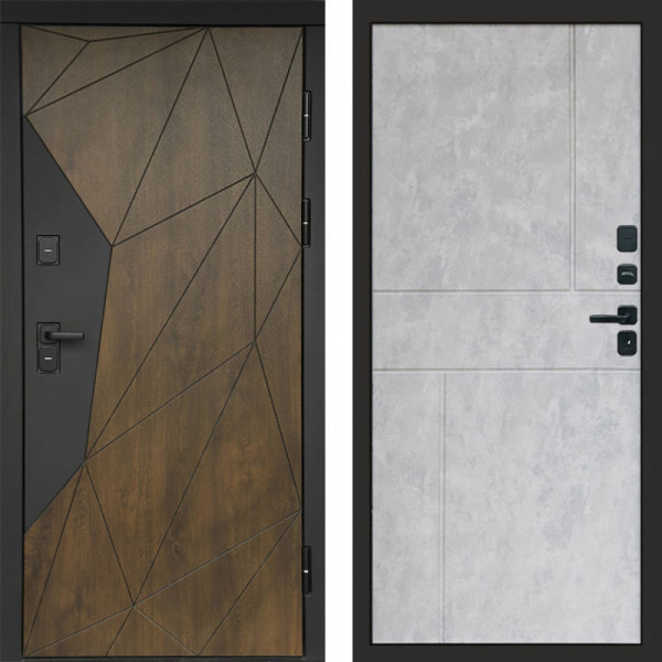 Входная дверь Termo-Door Премиум Геометрия Дуб - Горизонт бетон светлый