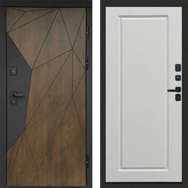 Входная дверь Termo-Door Премиум Геометрия Дуб - Гранд Белый софт