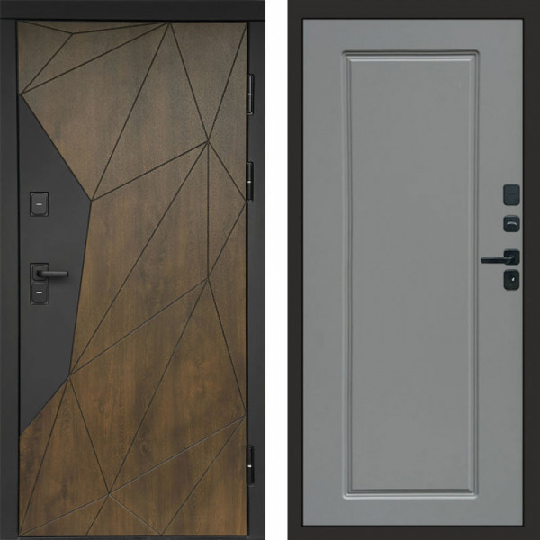 Входная дверь Termo-Door Премиум Геометрия Дуб - Гранд Grey софт