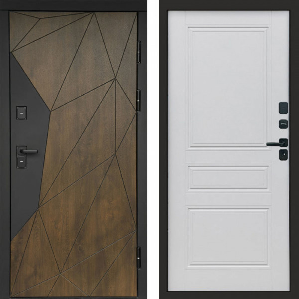 Входная дверь Termo-Door Премиум Геометрия Дуб - Классика белый матовый