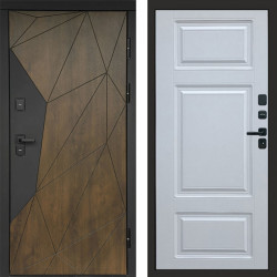 Входная дверь Termo-Door Премиум Геометрия Дуб - Лион Белый софт
