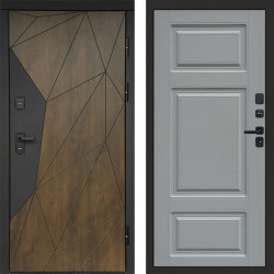 Входная дверь Termo-Door Премиум Геометрия Дуб - Лион Grey софт