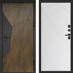 Входная дверь Termo-Door Премиум Геометрия Дуб - Лучи белый