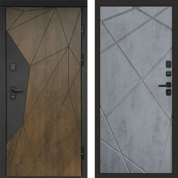 Входная дверь Termo-Door Премиум Геометрия Дуб - Лучи бетон темный