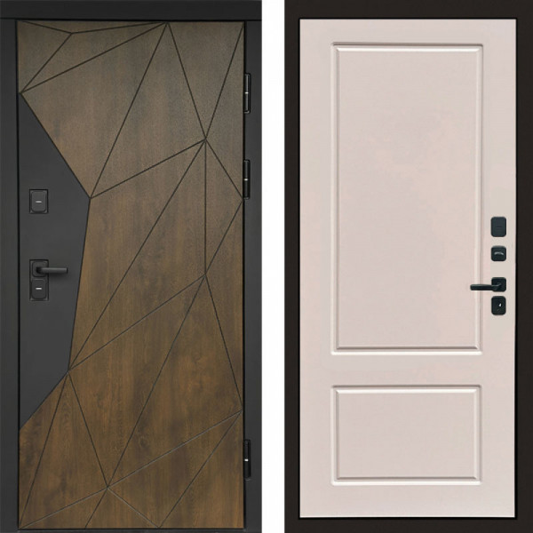 Входная дверь Termo-Door Премиум Геометрия Дуб - Марсель Слоновая кость