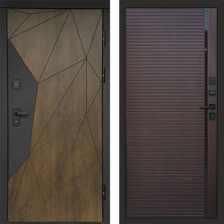 Входная дверь Termo-Door Премиум Геометрия Дуб - Porte Шоколад