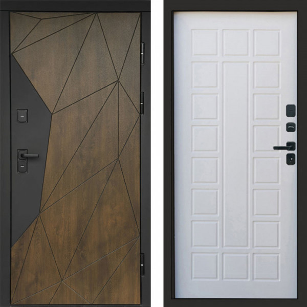 Входная дверь Termo-Door Премиум Геометрия Дуб - Престиж белое дерево