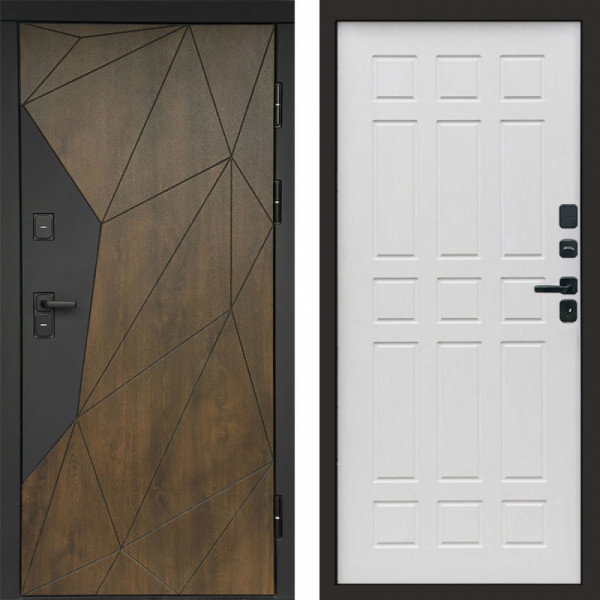 Входная дверь Termo-Door Премиум Геометрия Дуб - Спарта белое дерево