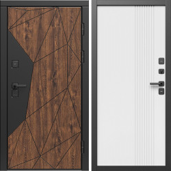 Входная дверь Termo-Door Премиум Геометрия Дуб - Страйп Белый Софт