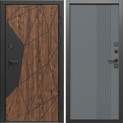 Входная дверь Termo-Door Премиум Геометрия Дуб - Страйп Грей Софт