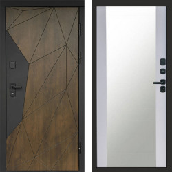 Входная дверь Termo-Door Премиум Геометрия Дуб - Зеркало белый софт