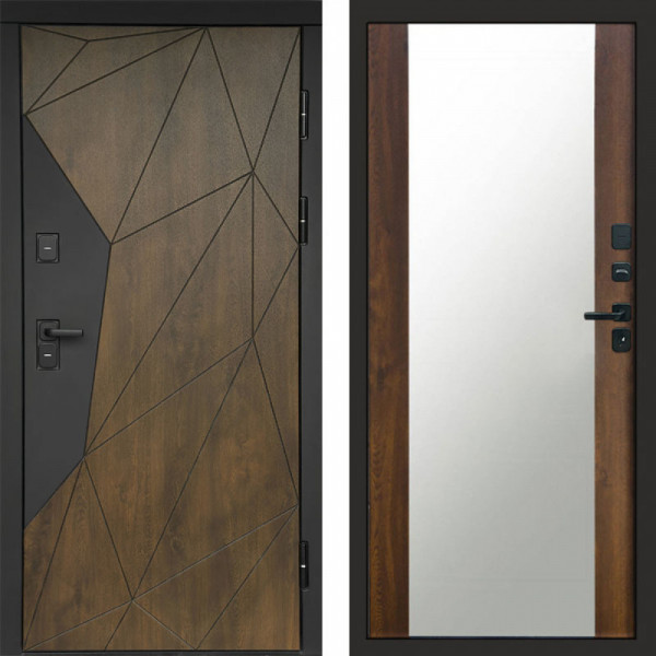 Входная дверь Termo-Door Премиум Геометрия Дуб - Зеркало дуб